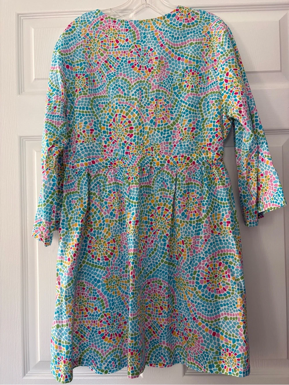Talbots Colorful Mosaic Print coverup drawstring waist size large